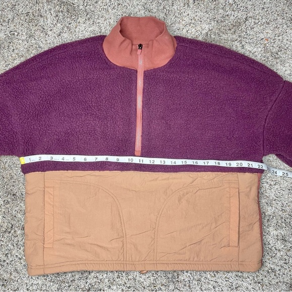 Fabletics Mallory Quarter Zip Fleece Sherpa Pullover Purple Burgundy Medium - Picture 8 of 9